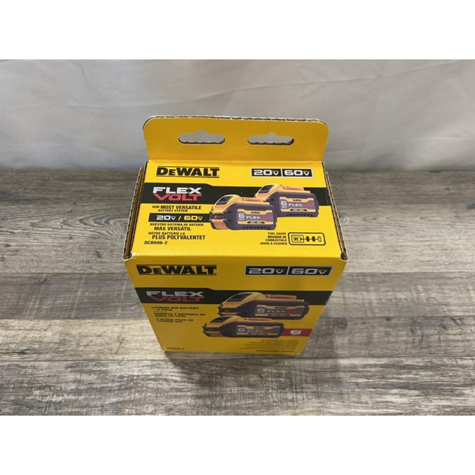 NEW - DEWALT FLEXVOLT 20V/60V MAX Lithium-Ion 6.0Ah Battery Pack (2 Pack)