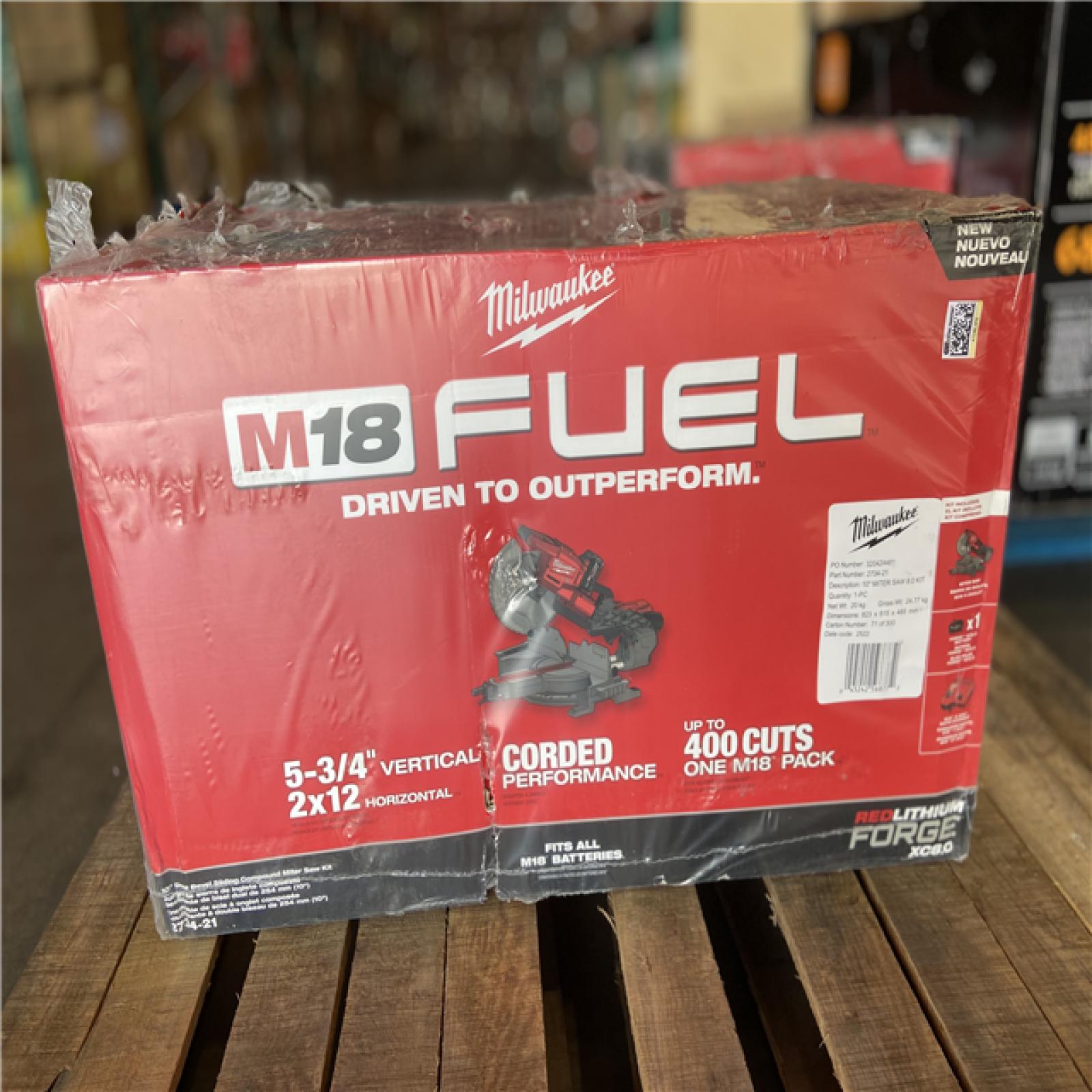 DALLAS LOCATION - Milwaukee M18 FUEL 18V 10 in. Lithium-Ion Brushless Cordless Dual Bevel Sliding Compound Miter Saw Kit with One 8.0 Ah Battery