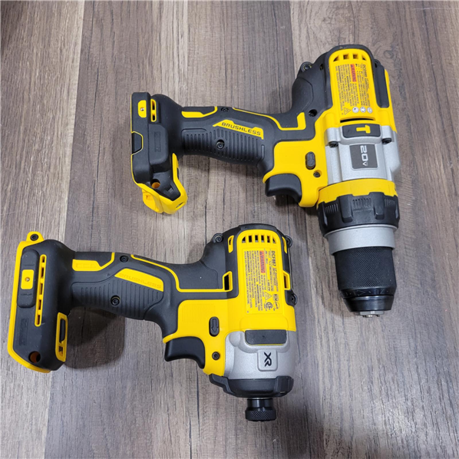 AS-IS DEWALT 20V MAX Cordless Brushless Hammer Drill/Driver 2 Tool Combo Kit with FLEXVOLT ADVANTAGE