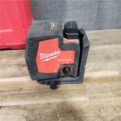 HOUSTON LOCATION - AS-IS Milwaukee 100 ft. REDLITHIUM Lithium-Ion USB Green Rechargeable Cross Line Laser Level with Charger
