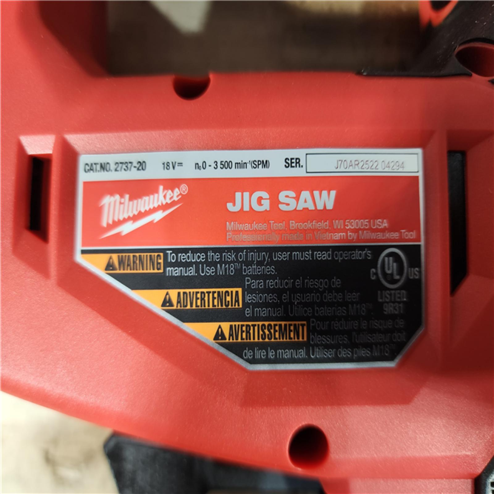 HOUSTON LOCATION - AS - IS Milwaukee FUEL 18V Lithium-Ion Brushless Cordless Jig Saw (Tool-Only)