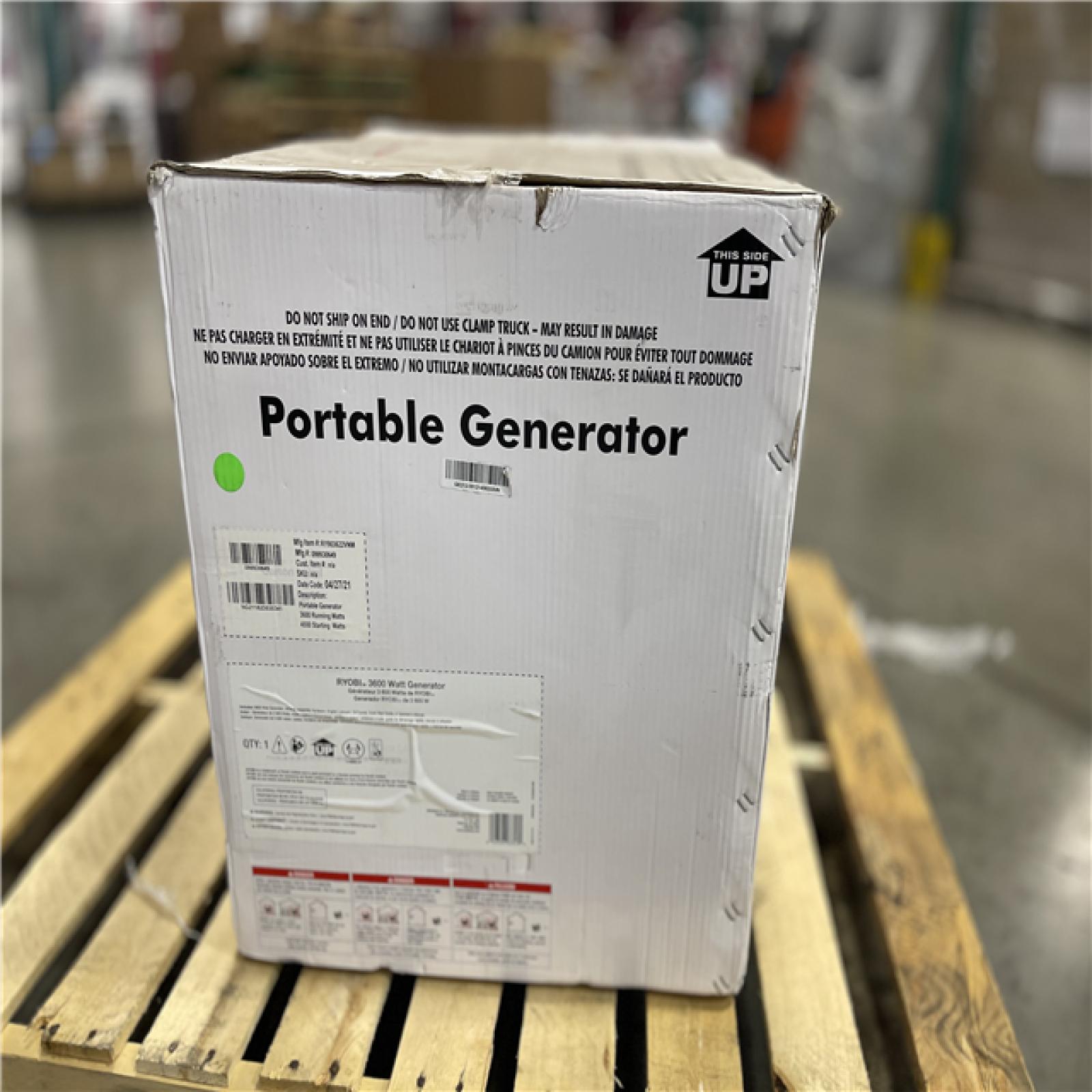 NEW! - RYOBI 3 600-Watt Gasoline Powered Recoil Start Portable Generator