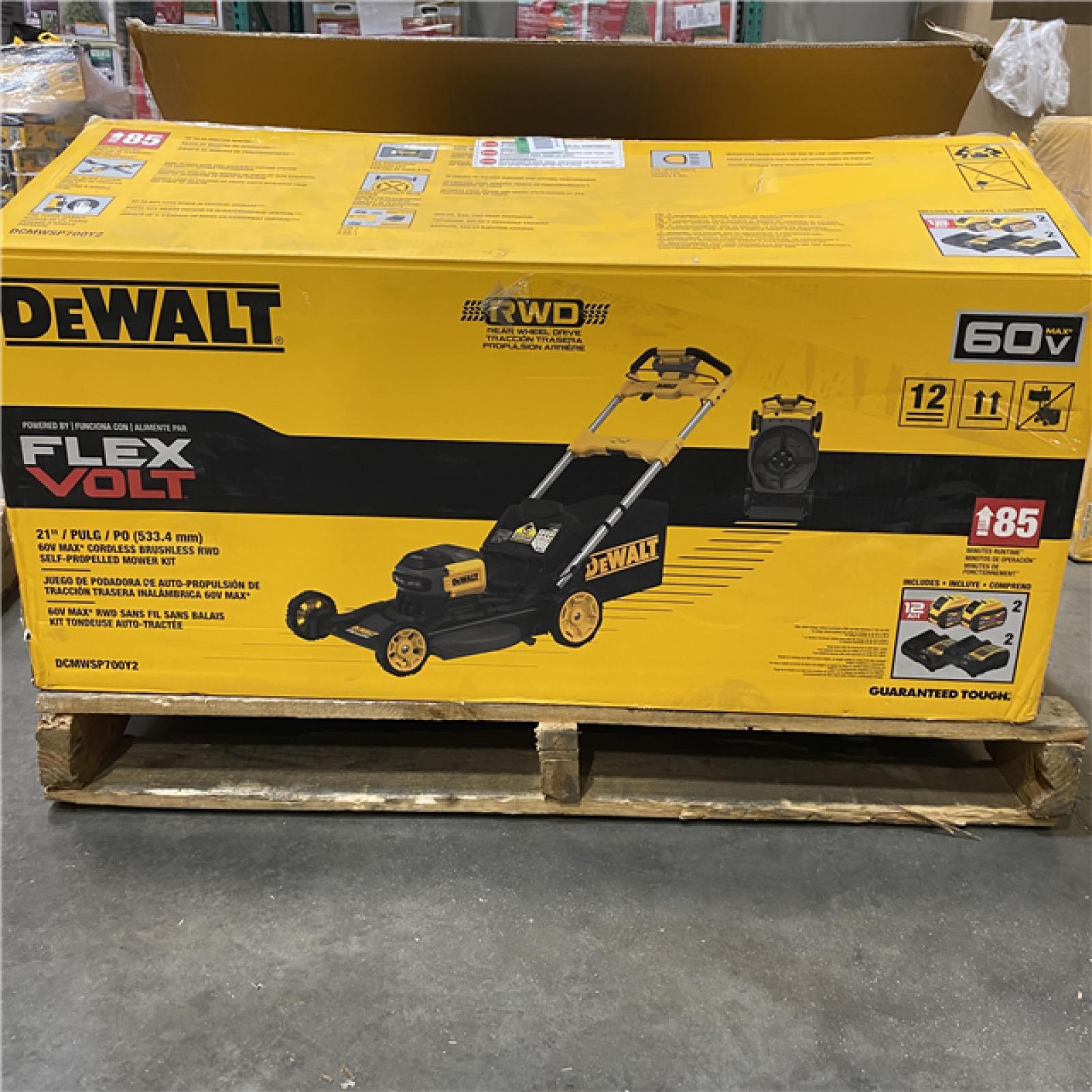 As-Is- FLEXVOLT 2x60V MAX 21 in. Cordless Battery Powered Self Propelled Lawn Mower Kit with  12.0 Ah Batteries and Chargers