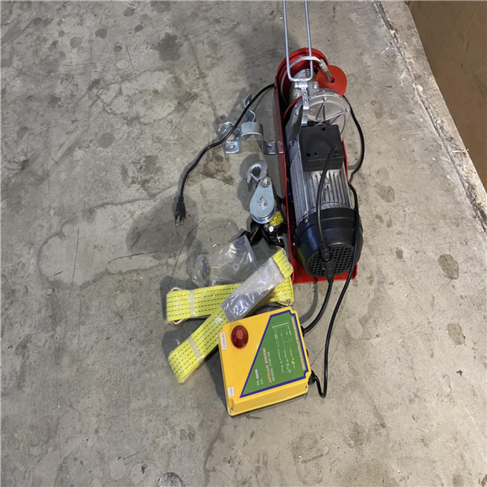 Houston location AS-IS VEVOR Electric Hoist Lift 1980LBS 900KG Overhead Electric Hoist 110V Electric Wire Hoist Remote Control Garage Auto Shop Overhead Lift