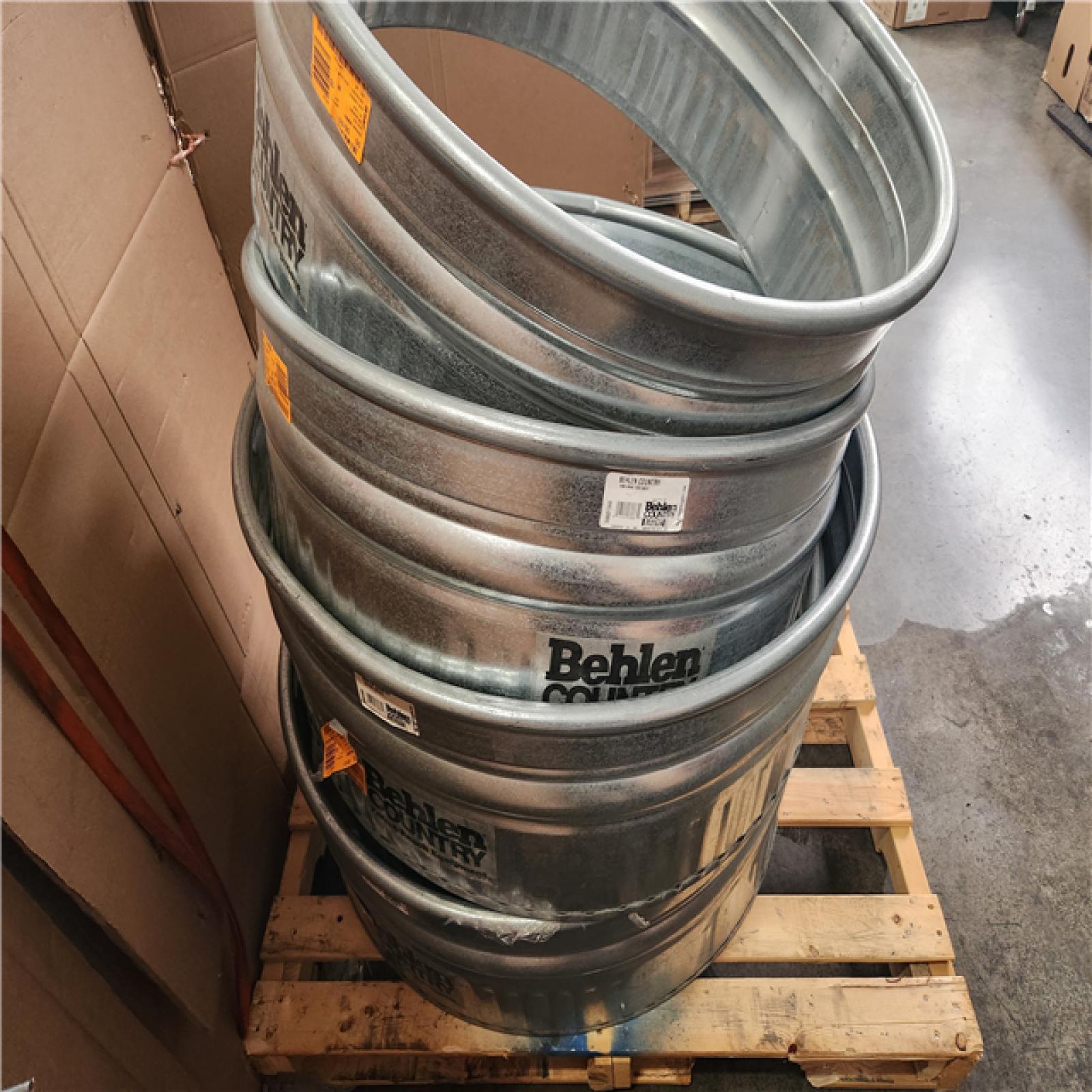 Phoenix AS-IS Behlen Country 36 in. x 12 in. Round Galvanized Steel Wood Fire Ring Pallet (6-Rings)