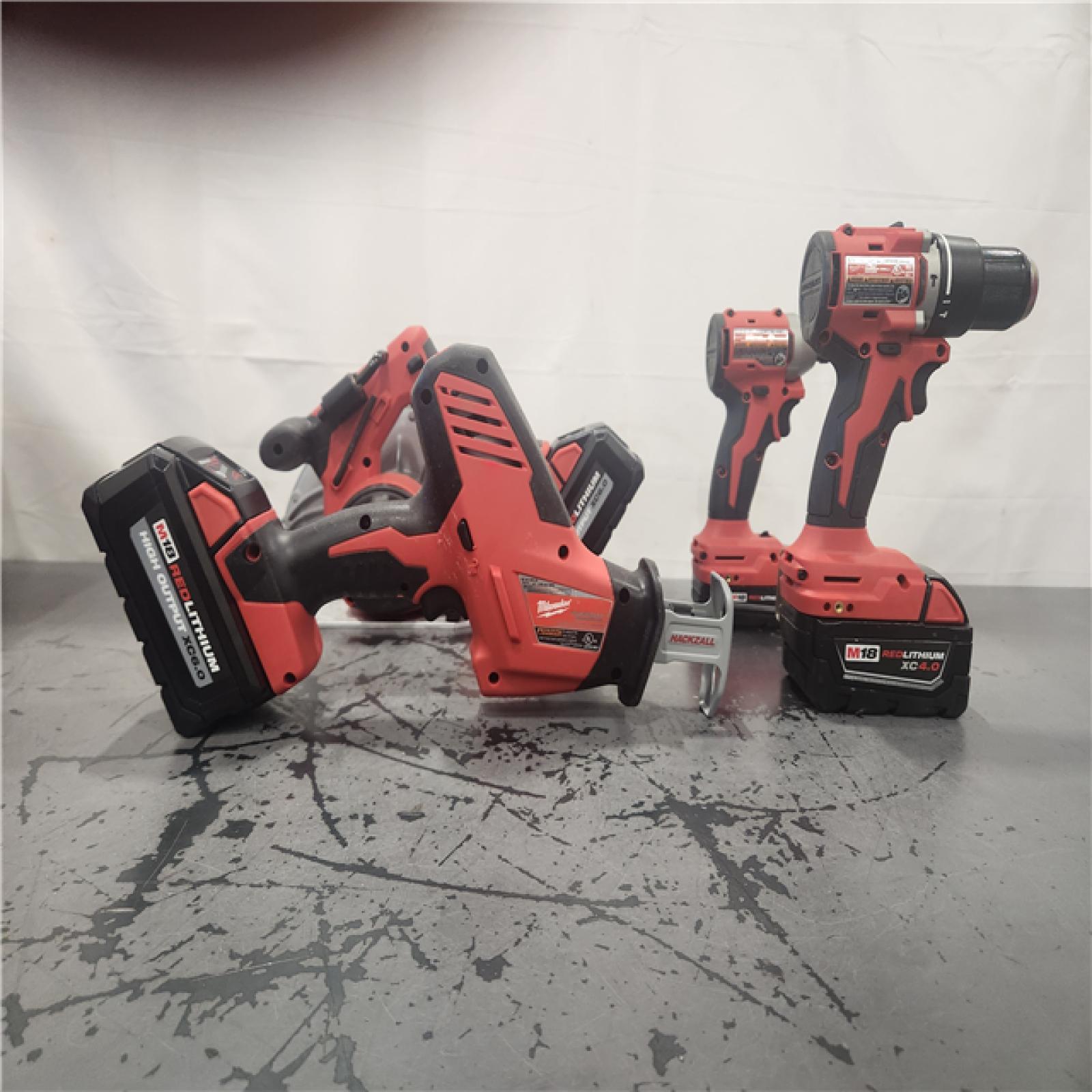 AS-IS- Milwaukee M18 Cordless Brushless 4 Tool Combo Kit