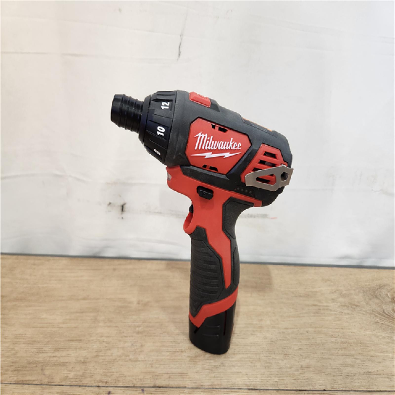 AS-IS- Milwaukee M12 FUEL 12-Volt Lithium-Ion Brushless Cordless 1/4 in. Hex 2-Speed Screwdriver Kit W/(2) 2.0h Batteries & Hard Case