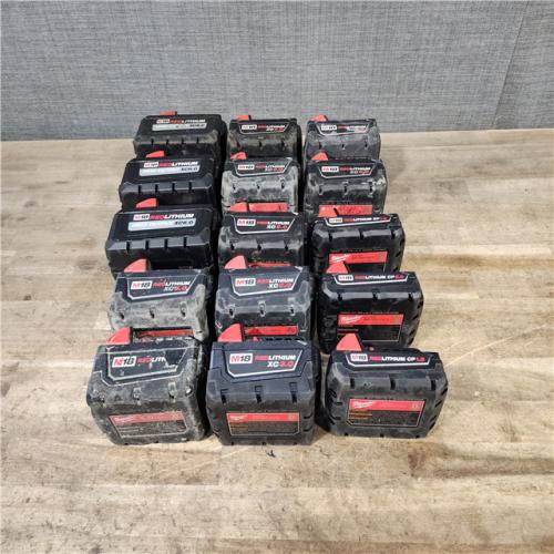 HOUSTON LOCATION - AS-IS MILWAUKEE BATTERY PACK QTY - 15