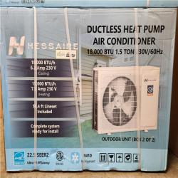 Phoenix Location NEW Hessaire DIY 22.5 SEER2 18,000 BTU Wi-Fi 1.5-Ton Ductless Mini Split Air Conditioner,Heat Pump, Variable Speed Inverter-208V/230V