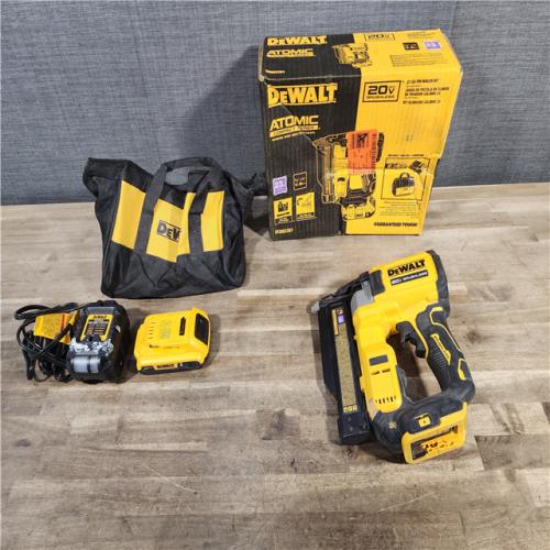 HOUSTON LOCATION - AS-IS DEWALT ATOMIC 20V MAX Lithium Ion Cordless 23 Gauge Pin Nailer Kit with 2.0Ah Battery and Charger