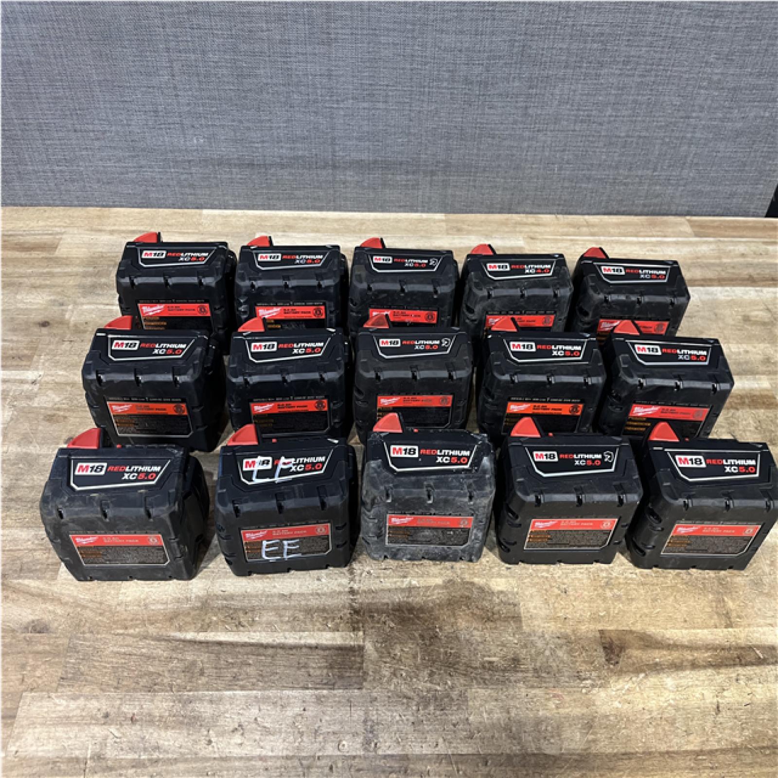 Houston Location AS-IS Milwaukee Batteries QTY/15