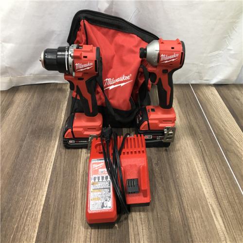 AS-IS Milwaukee 18-Volt Lithium-Ion Brushless Cordless Compact Hammer Drill/Impact Combo Kit