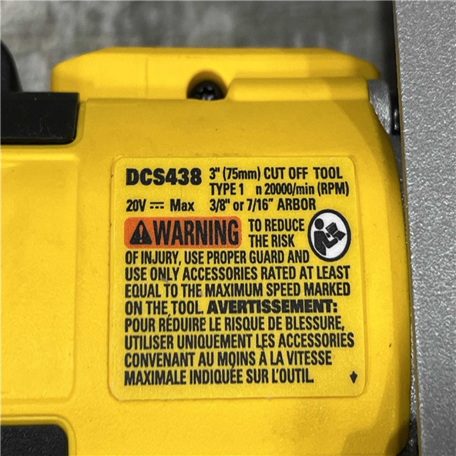 AS-IS DEWALT 20V XR Cordless 3 in. Cut-Off Tool (Tool Only)