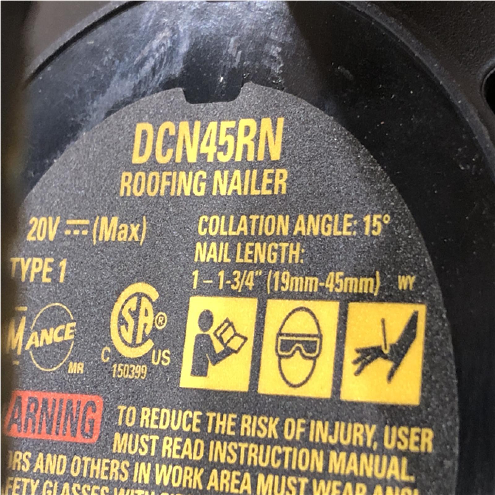 AS-IS DEWALT 20V MAX 15-Degree Electric Cordless Roofing Nailer (Tool Only)