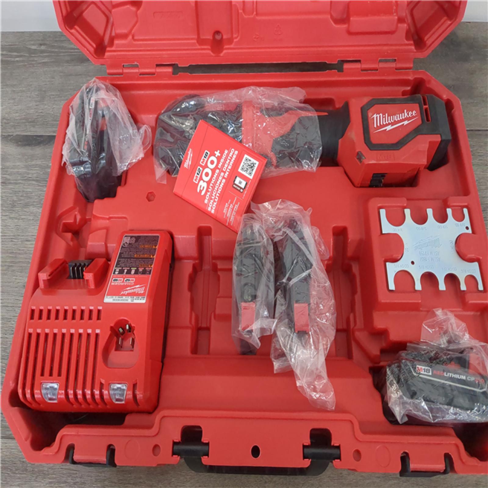California AS-IS Milwaukee M18 Short Throw Press Tool Kit  Includes (2) Batteries  Charger & Hard Case; Appears in Excellent Condition