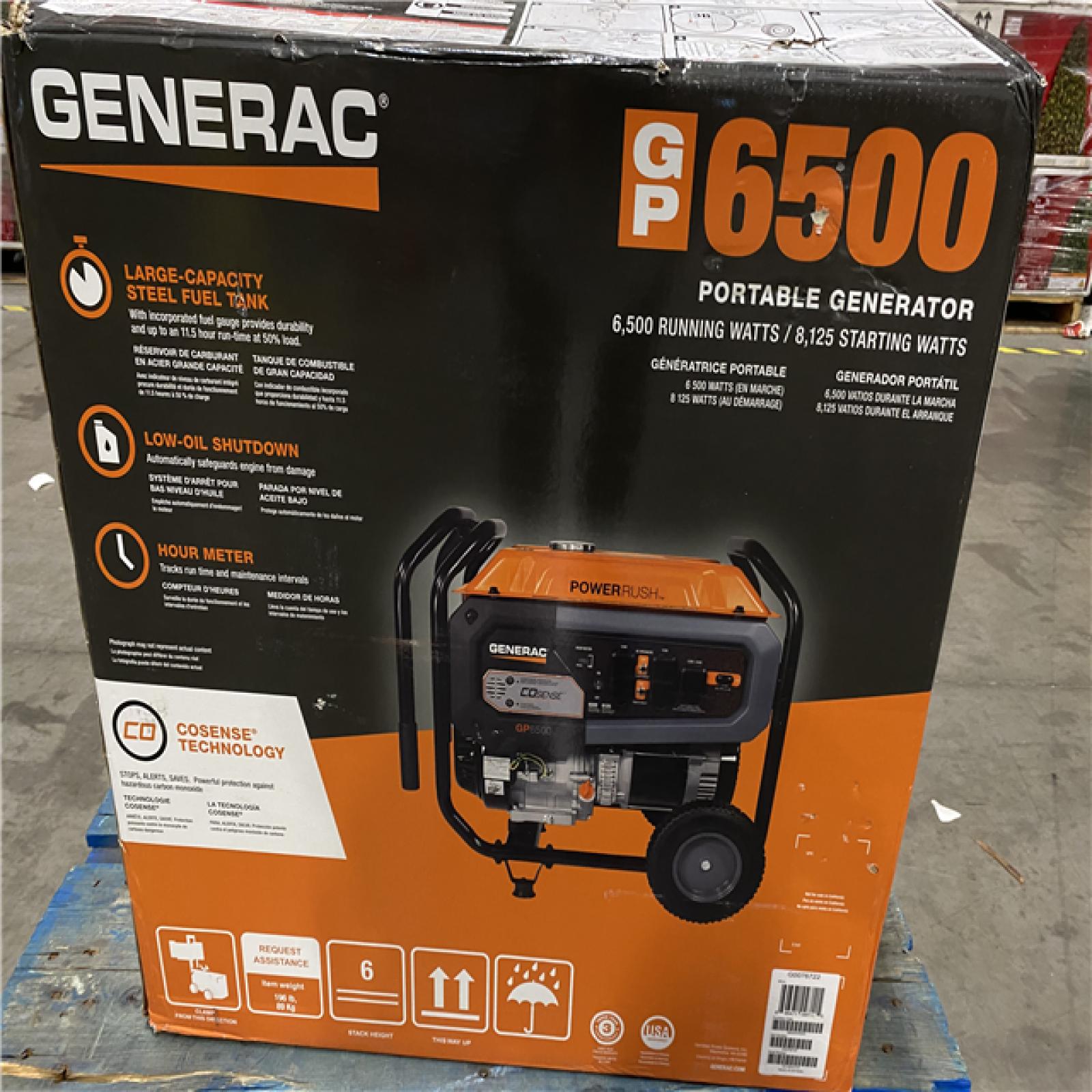 Dallas Location - As-Is  Generac 8125 / 6500-Watt Gasoline Powered Portable Generator