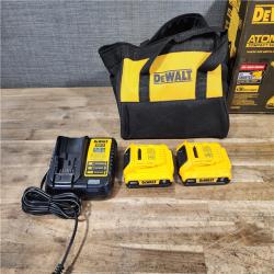 HOUSTON LOCATION - AS-IS Dewalt DCK225D2 20V MAX ATOMIC Brushless Compact Lithium-Ion 1/2 in. Cordless Drill Driver and 1/4 in. Impact Driver Combo Kit with 2 Batteries 2 Ah