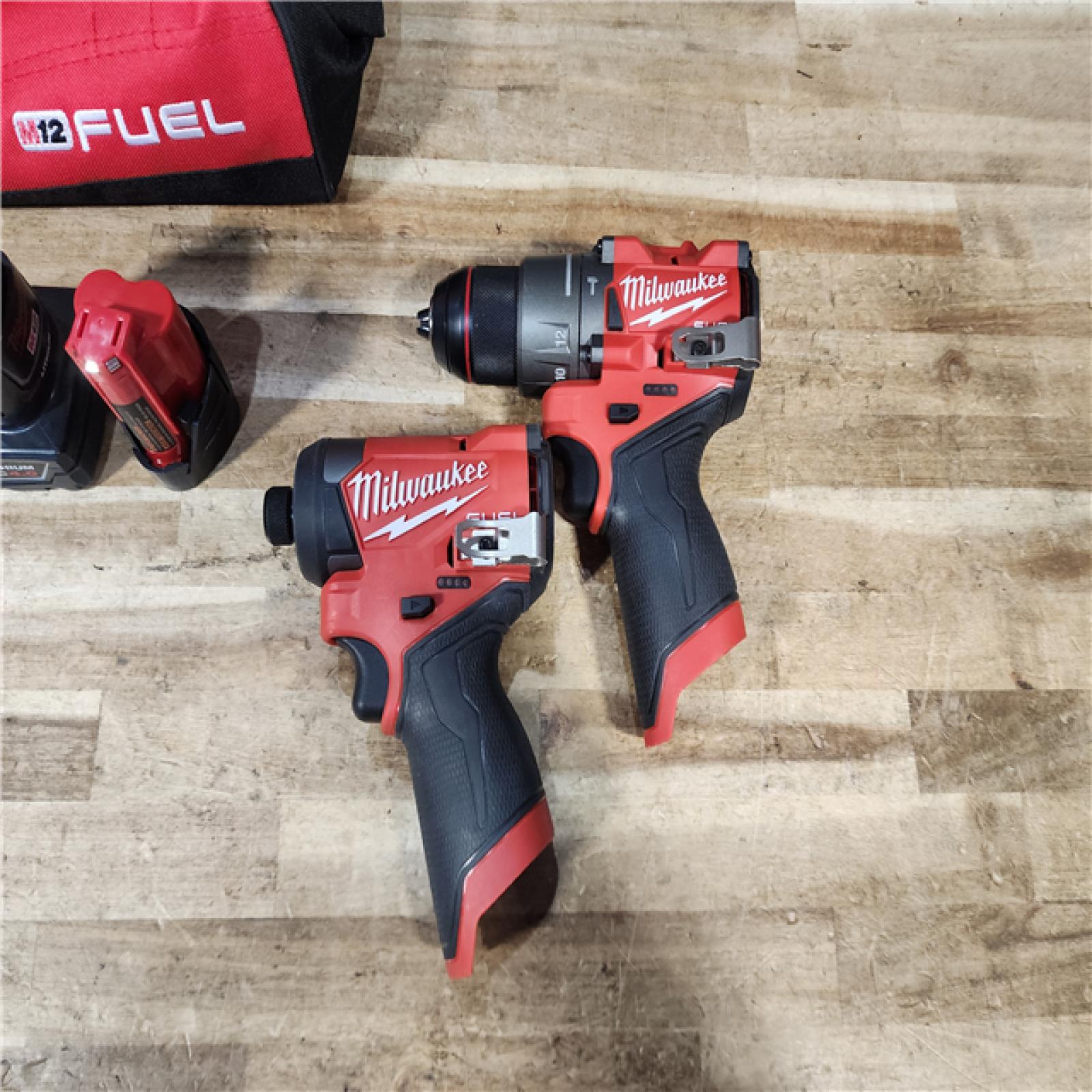 HOUSTON LOCATION - AS - IS Milwaukee FUEL 12-Volt Lithium-Ion Brushless Cordless Hammer Drill and Impact Driver Combo Kit