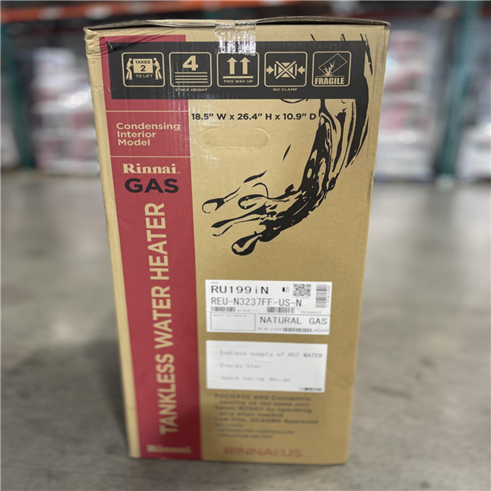 DALLAS LOCATION- NEW!- Rinnai 199 000 BTU Tankless Water Heater