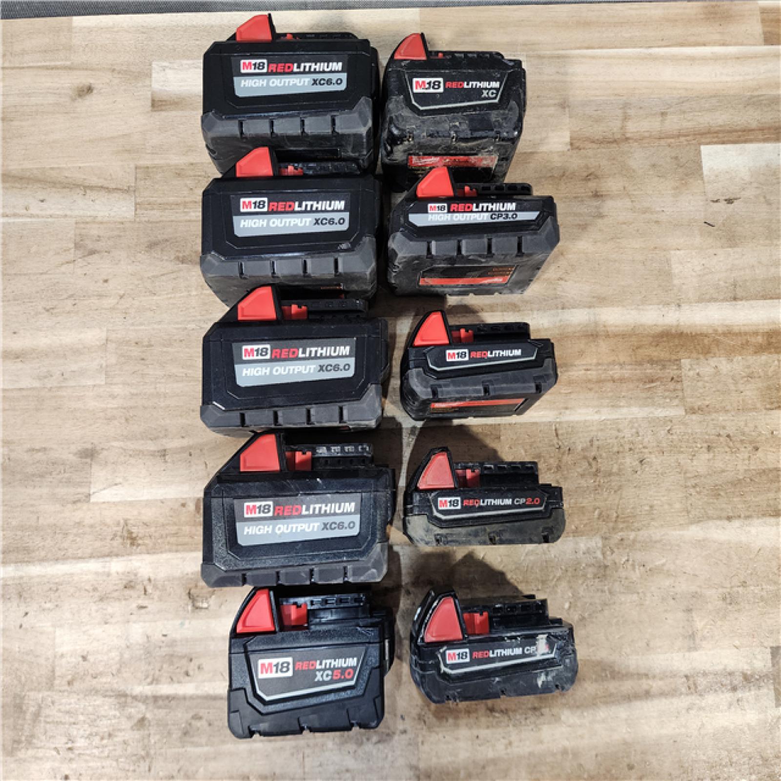 HOUSTON LOCATION - AS-IS MILWAUKEE BATTERY PACK QTY - 10