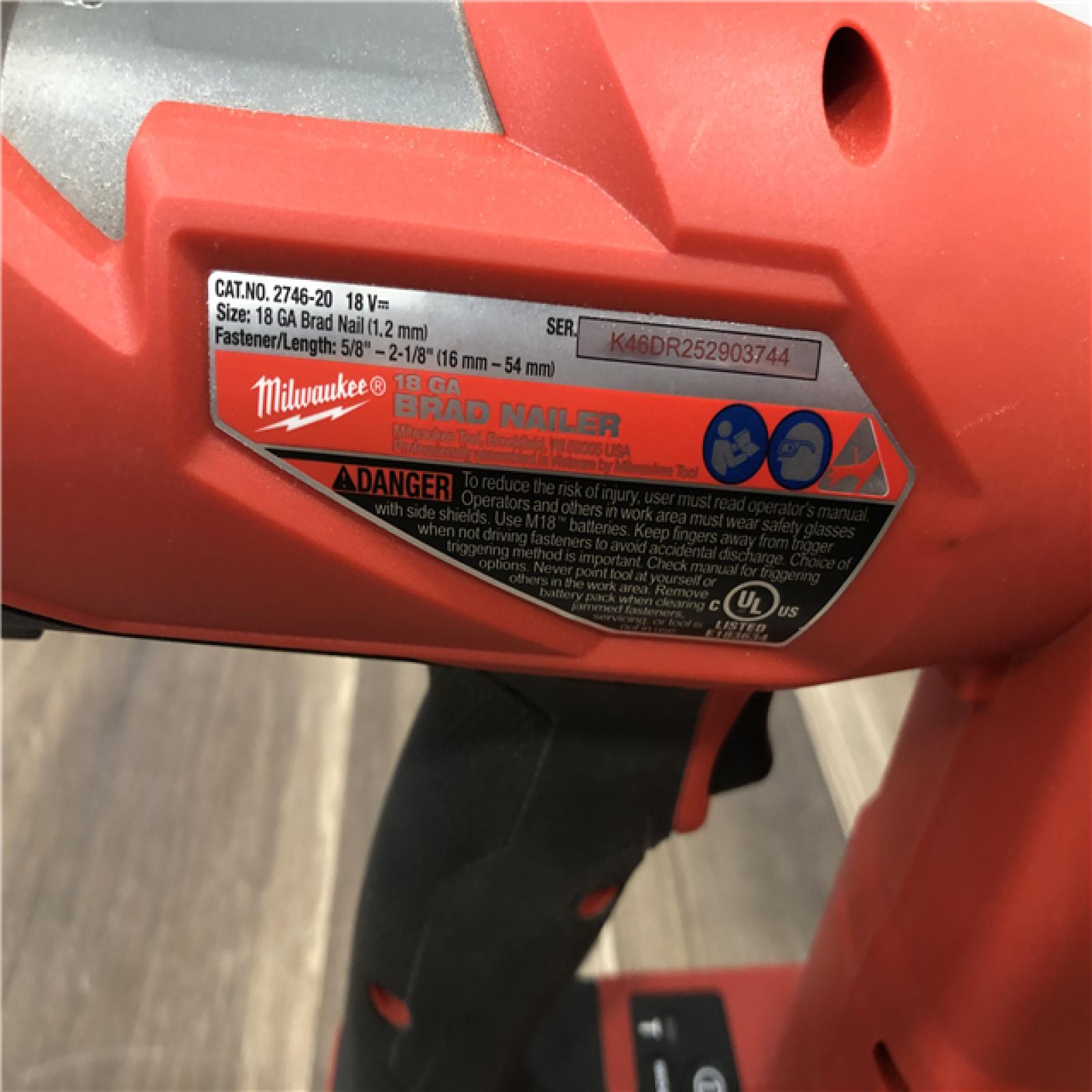 AS-IS Milwaukee FUEL 18-Volt Lithium-Ion Brushless Cordless Gen II 18-Gauge Brad Nailer (Tool-Only)