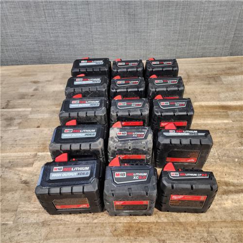 HOUSTON LOCATION - AS-IS MILWAUKEE BATTERY PACK QTY - 15