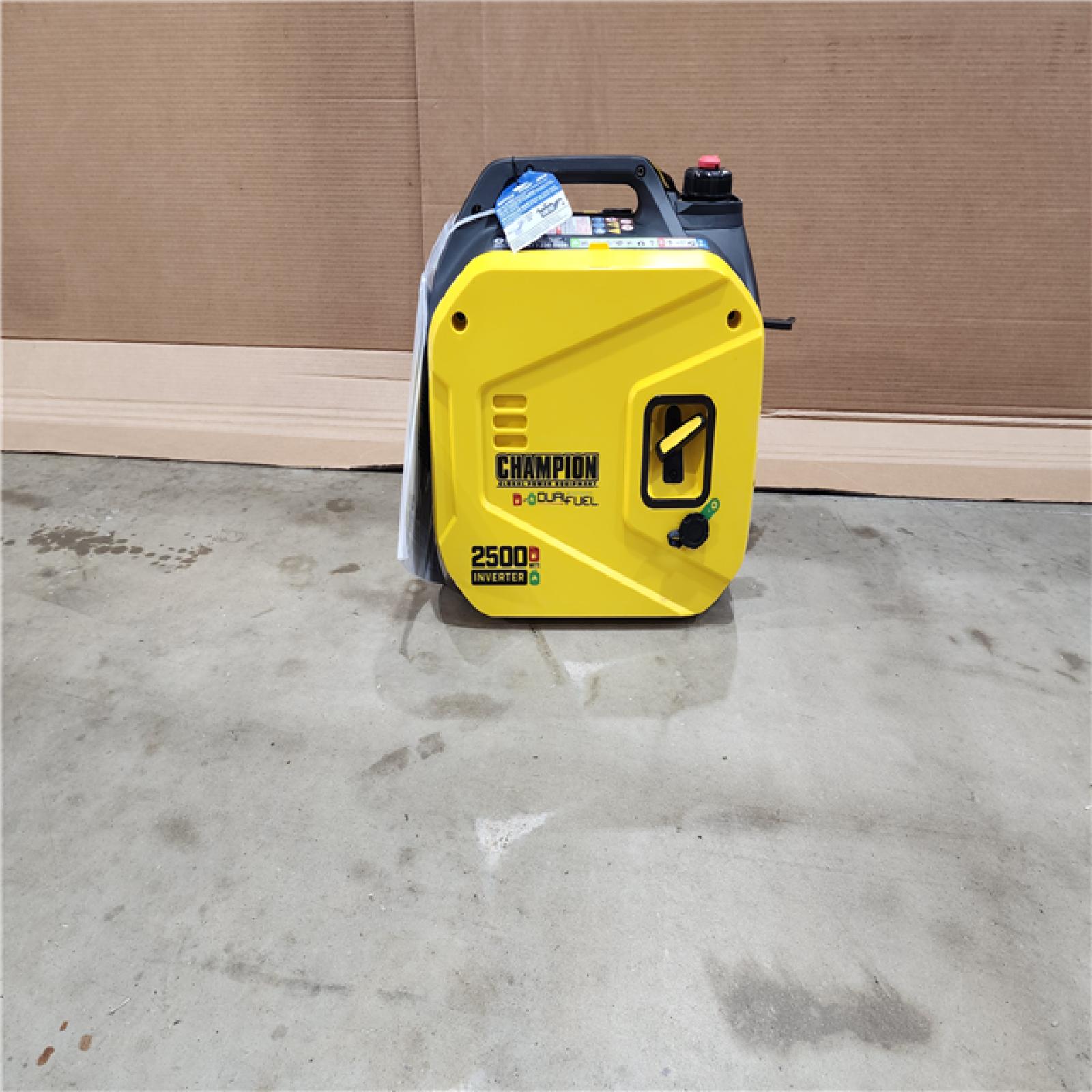 HOUSTON LOCATION - AS-IS CHAMPION 2500/1850-Watt Recoil Start Gasoline/Propane Powered Dual Fuel Inverter Generator with Quiet Technology and CO Shield