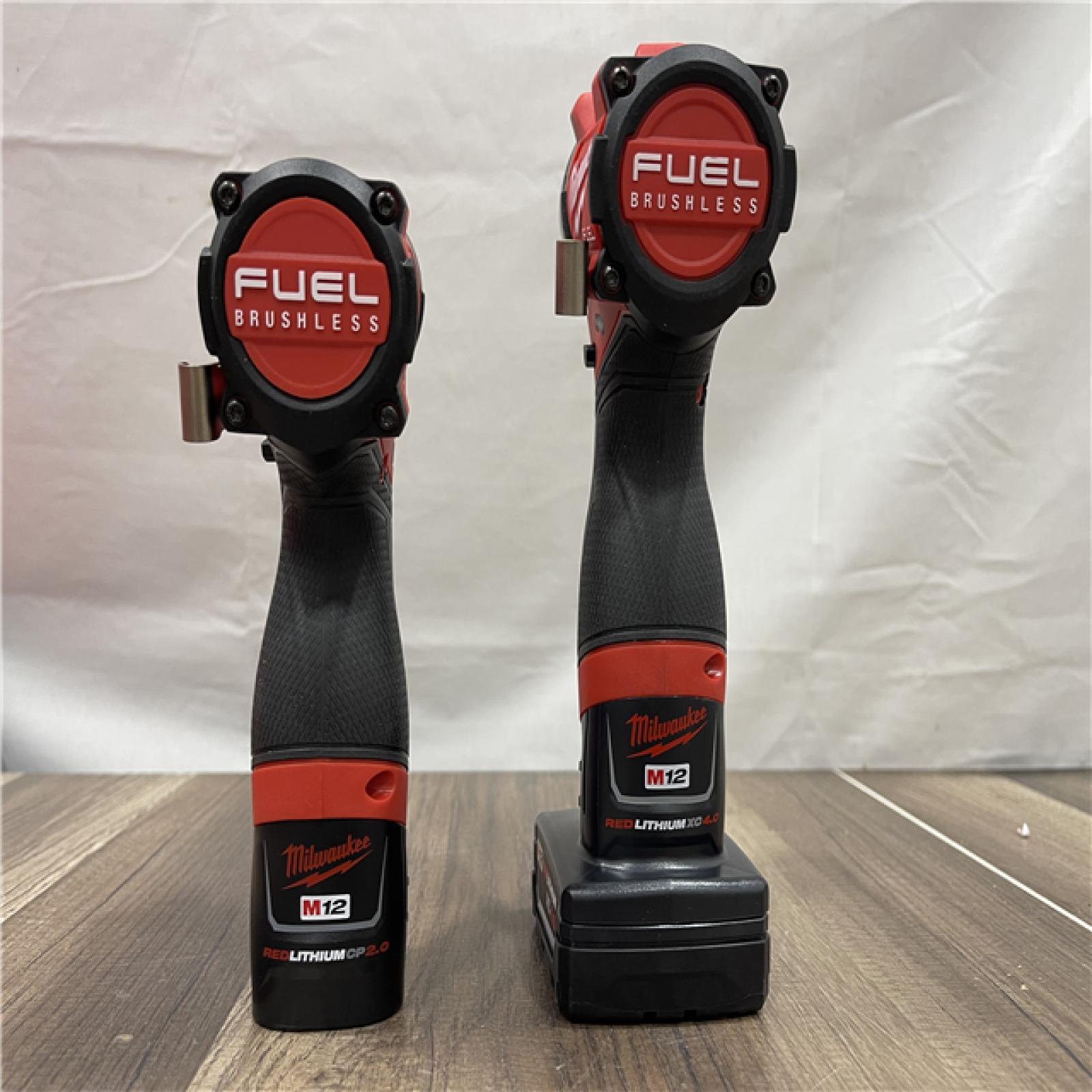 AS-IS Milwaukee FUEL 12-Volt Lithium-Ion Brushless Cordless Hammer Drill and Impact Driver Combo Kit