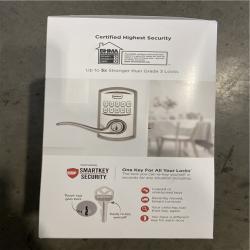 NEW! -  SmartCode 917 Satin Nickel Keypad Electronic Single-Cylinder Tustin Door Handle Featuring SmartKey Security