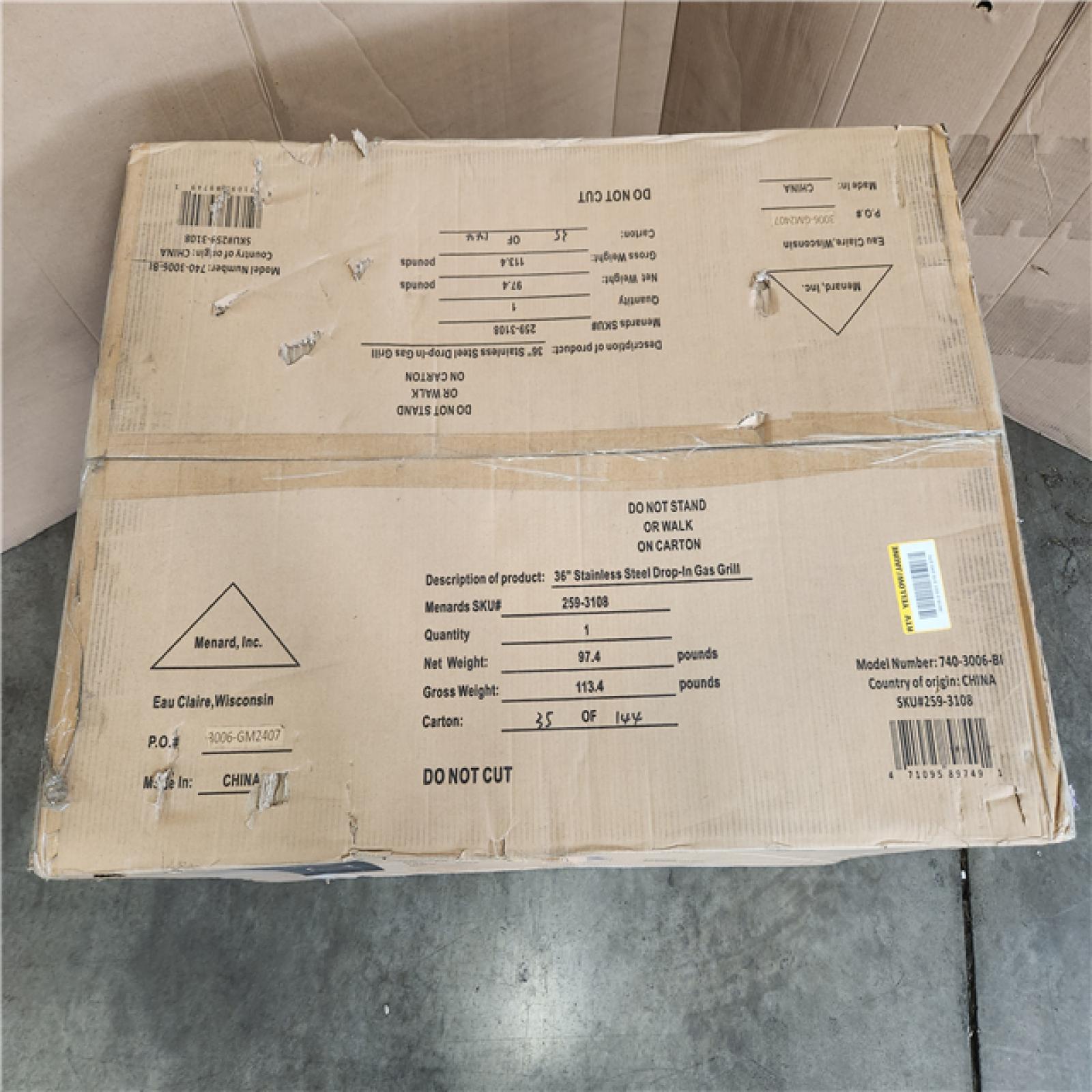 Phoenix NEW DURO 36 in. 6-Burner Built-In Gas Grill with Rotisserie Kit Included 62,000 Total BTU (SEALED)