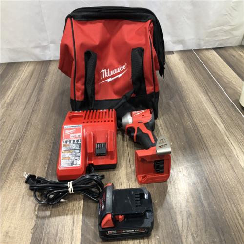 AS-IS - Milwaukee 18-Volt Lithium-Ion Compact Brushless Cordless 1/4 in. Impact Driver Kit