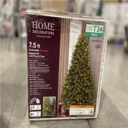 DALLAS LOCATION - Home Decorators Collection 7.5 ft. Eastcastle Twinkling Balsam Fir LED Pre-Lit Artificial Christmas Tree T34