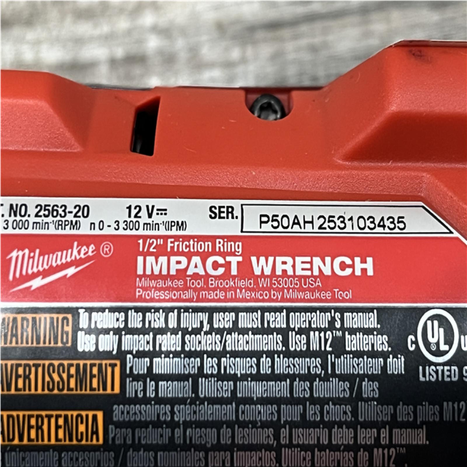 AS-IS Milwaukee FUEL 12V Lithium-Ion Brushless Cordless Stubby 1/2 in. Impact Wrench (Tool-Only)