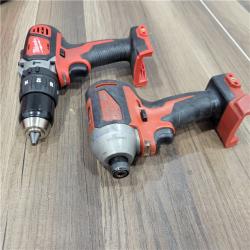 AS-IS Milwaukee M18 18V Cordless Brushed 2 Tool Drill/Driver and Impact Driver Kit