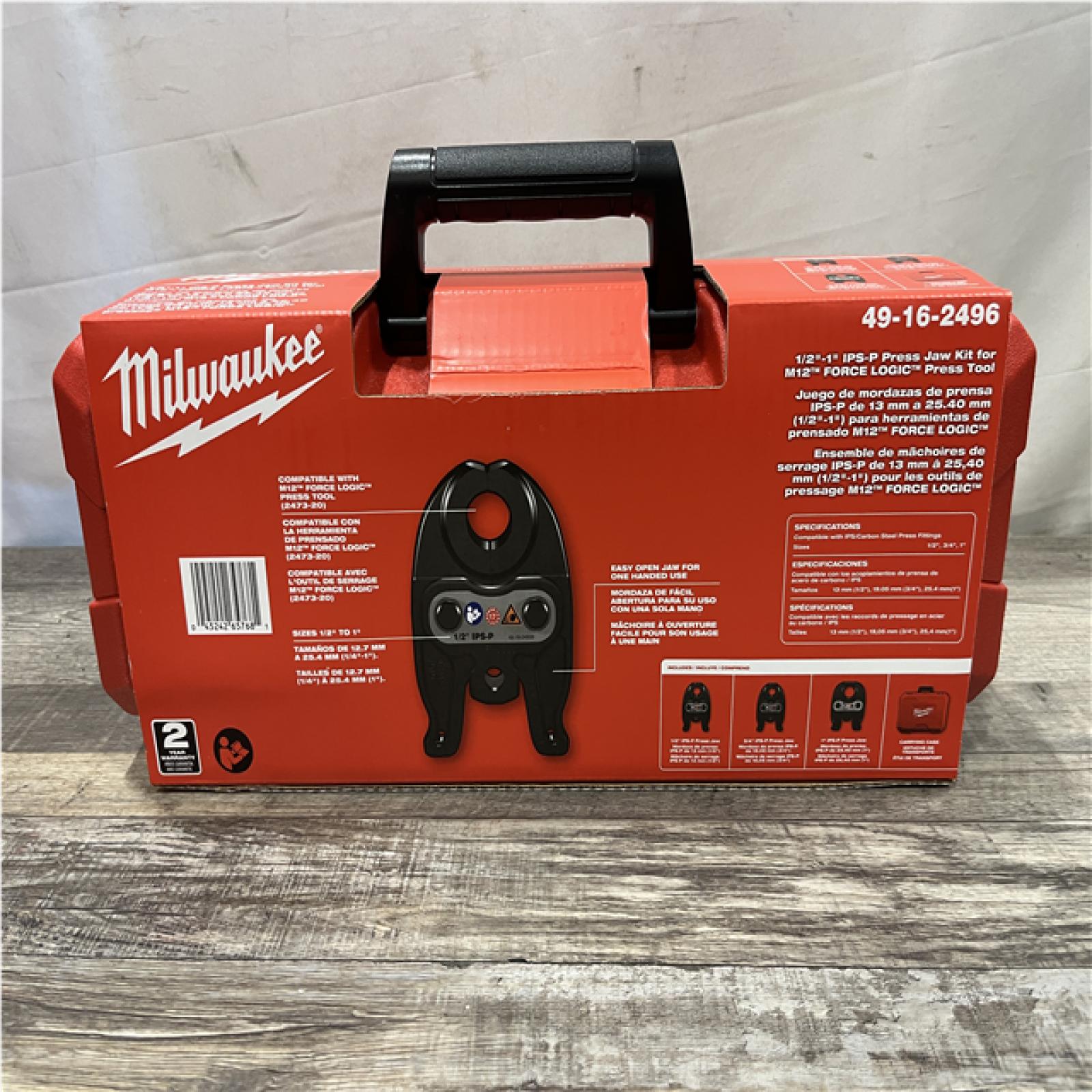NEW - Milwaukee 1/2 in. - 1 in. IPS-P Black Iron Pipe/Steel Press Jaw Kit for M12 FORCE LOGIC Press Tools
