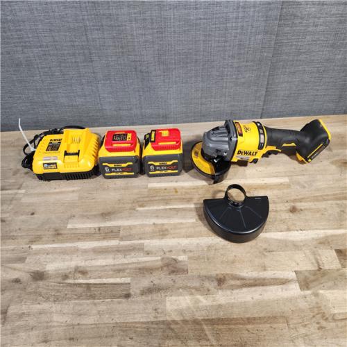 HOUSTON LOCATION - AS-IS DeWalt Flexvolt 60V Max Cordless Grinder  4.5 in; 6 in  Kit  W/ (2) BATTERY & CHARGER (DCG418X2)
