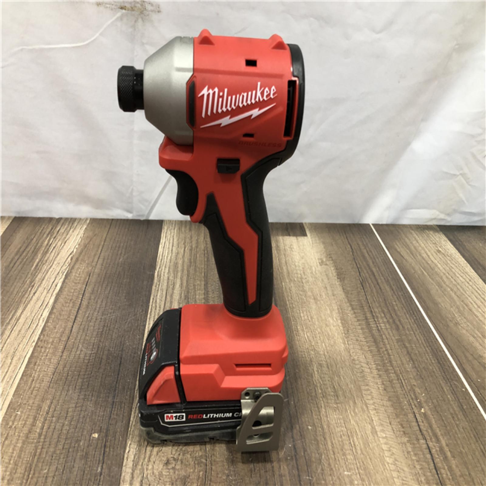 AS-IS Milwaukee 18V Lithium-Ion Brushless Cordless 1/4 in. Impact Driver Kit