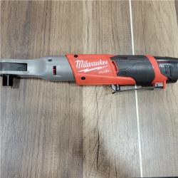 AS-IS  Milwaukee M12 FUEL 12-Volt Lithium-Ion Brushless Cordless 1/2 in. Ratchet Kit W/ (2) 2.0Ah Batteries, Charger & Tool Bag