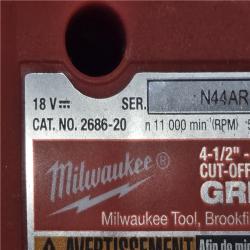 AS-IS Milwaukee 18V Cordless 4-1/2 in./5 in. Grinder (Tool-Only)