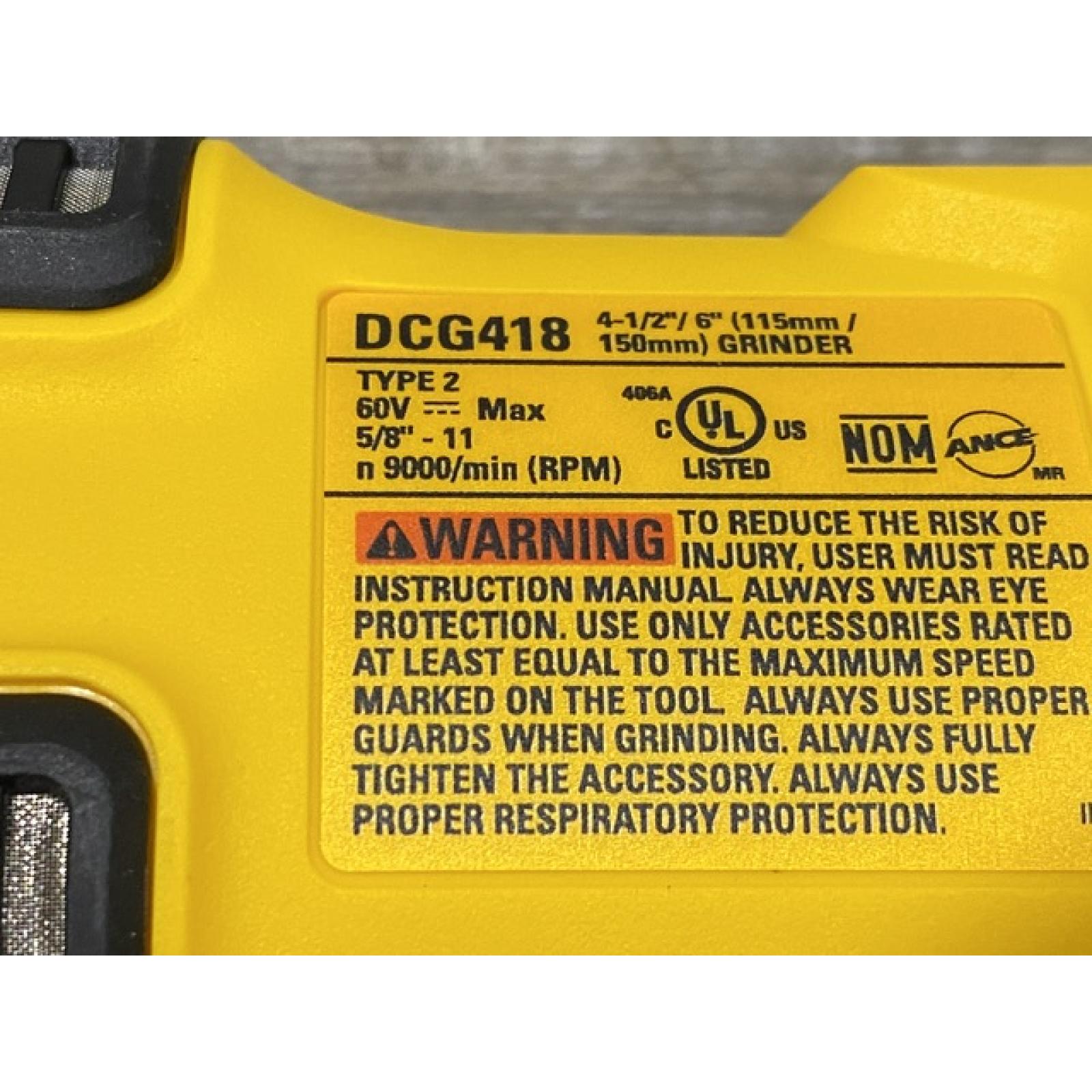 AS-IS DEWALT FLEXVOLT 60V MAX Cordless Brushless 4.5 in. to 6 in. Small Angle Grinder with Kickback Brake (Tool Only)
