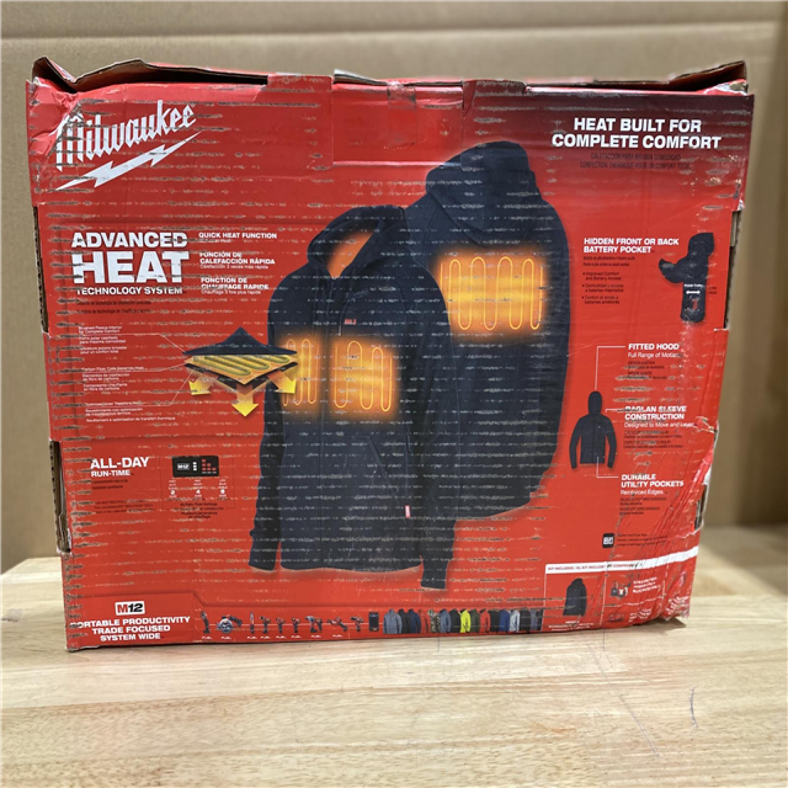 Milwaukee Men's 2X-Large M12 12-Volt Lithium-Ion Cordless Black Heated Jacket Hoodie Kit with (1) 2.0 Ah Battery and Charger