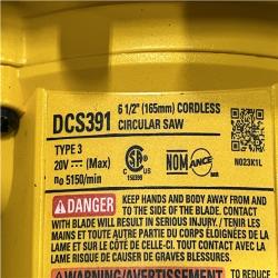 AS-IS DEWALT 20-Volt MAX Lithium-Ion Cordless 6-1/2 in. Circular Saw (Tool-Only)