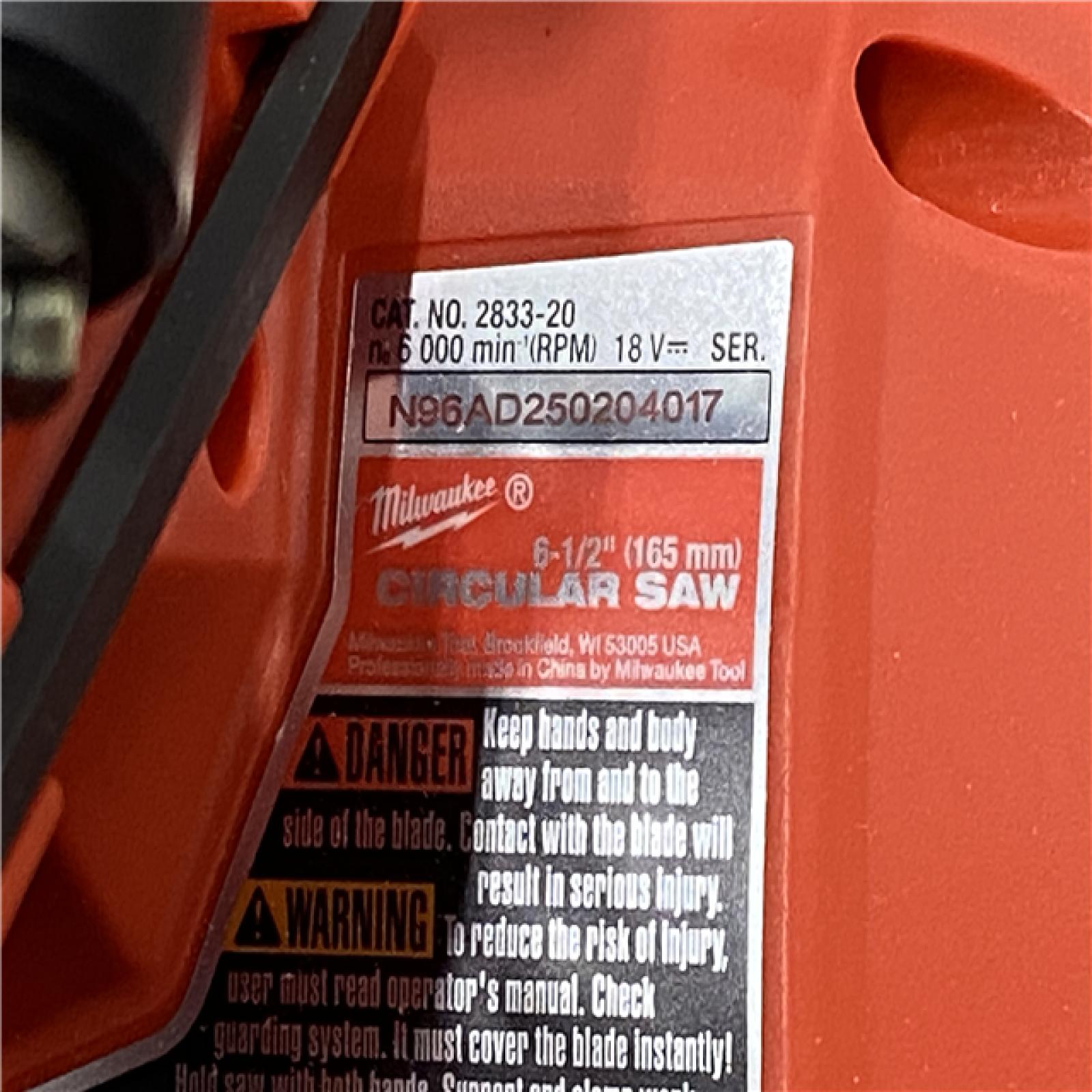 AS-IS Milwaukee FUEL 18V Lithium-Ion Brushless Cordless 6-1/2 in. Circular Saw (Tool-Only)