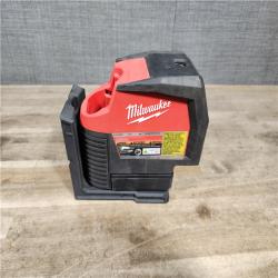 HOUSTON LOCATION - AS-IS Milwaukee Green 125 Ft. Cross Line and Plumb Points Laser Level Kit