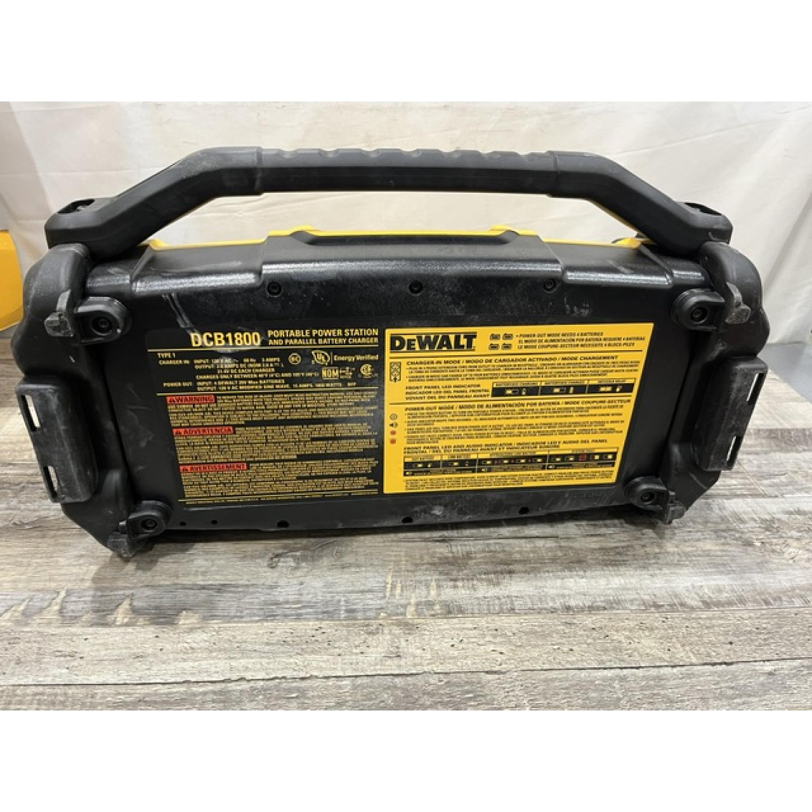 AS-IS DEWALT 1800 Watt Portable Power Station and 20V/60V MAX Lithium-Ion Battery Charger