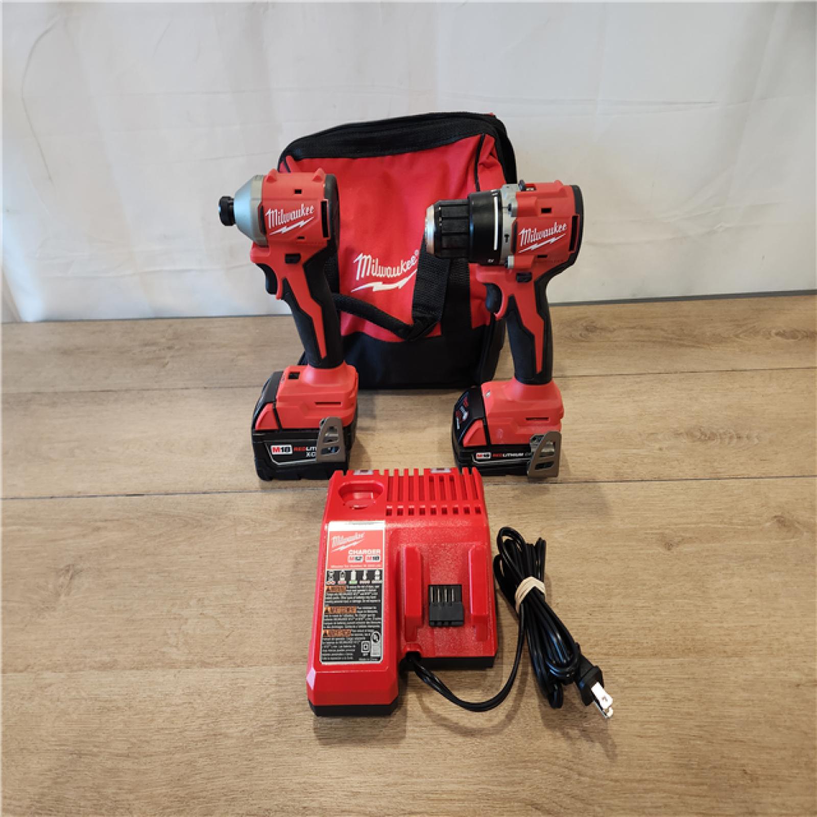AS-IS- Milwaukee 18-Volt Lithium-Ion Brushless Cordless Compact Hammer Drill/Impact Combo Kit