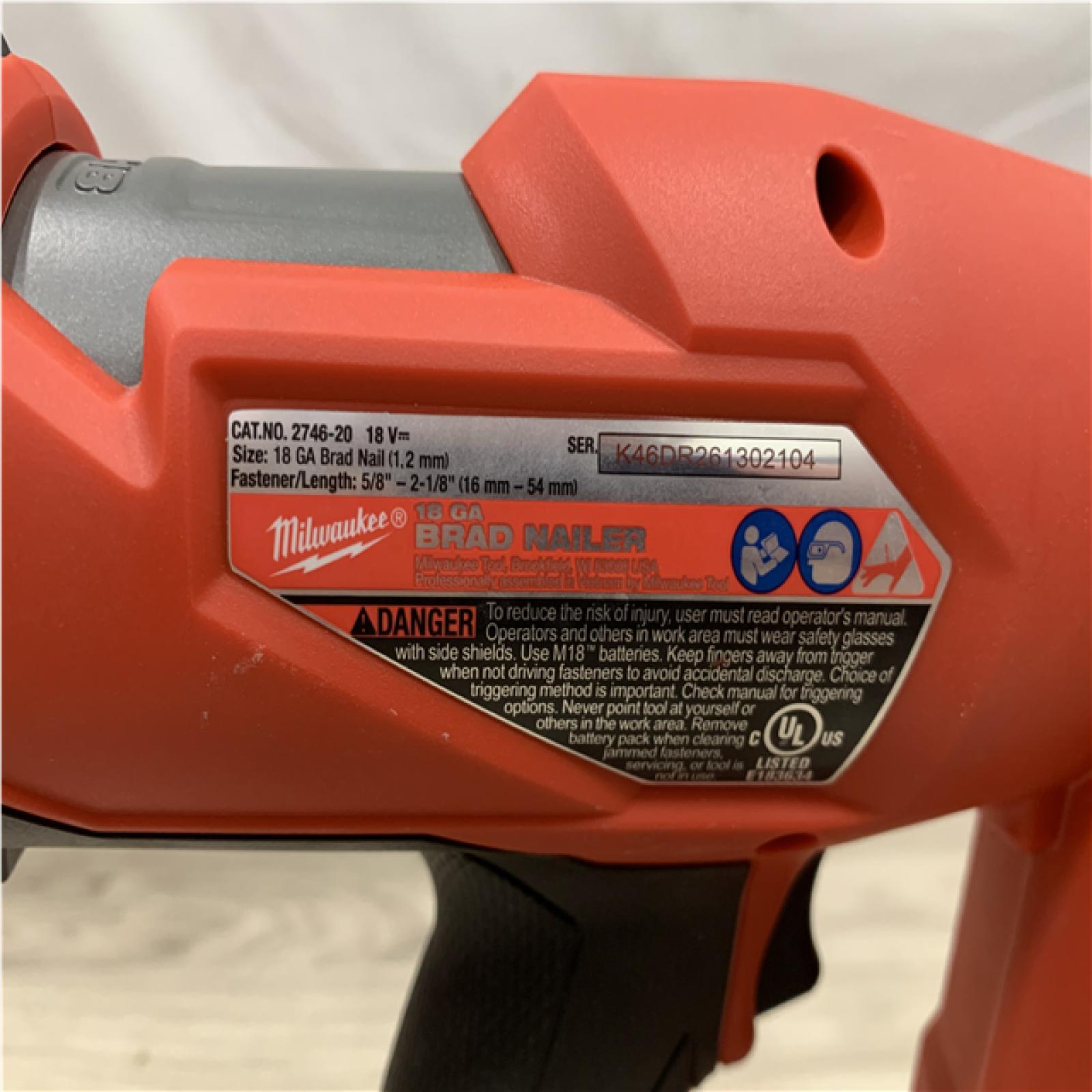 AS-IS Milwaukee FUEL 18-Volt Lithium-Ion Brushless Cordless Gen II 18-Gauge Brad Nailer (Tool-Only)