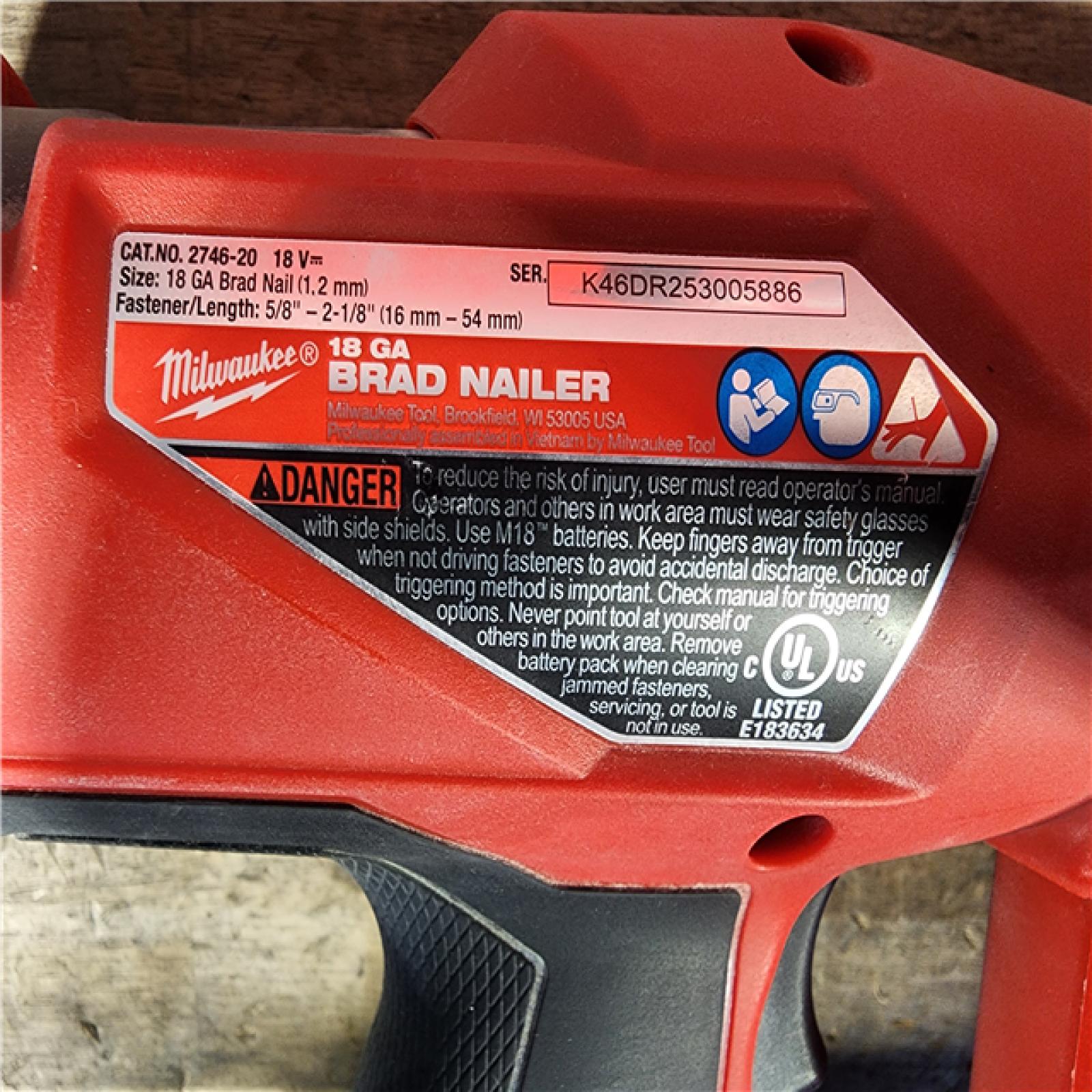 HOUSTON LOCATION - AS-IS Milwaukee M18 FUEL 18 Gauge Brad Nailer (TOOL ONLY)