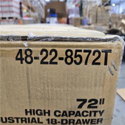 DALLAS LOCATION - AS-IS MILWAUKEE High Capacity 72 in. W x 22.1 in. D 18-Drawer Mobile Workbench Cabinet with Solid Wood Top