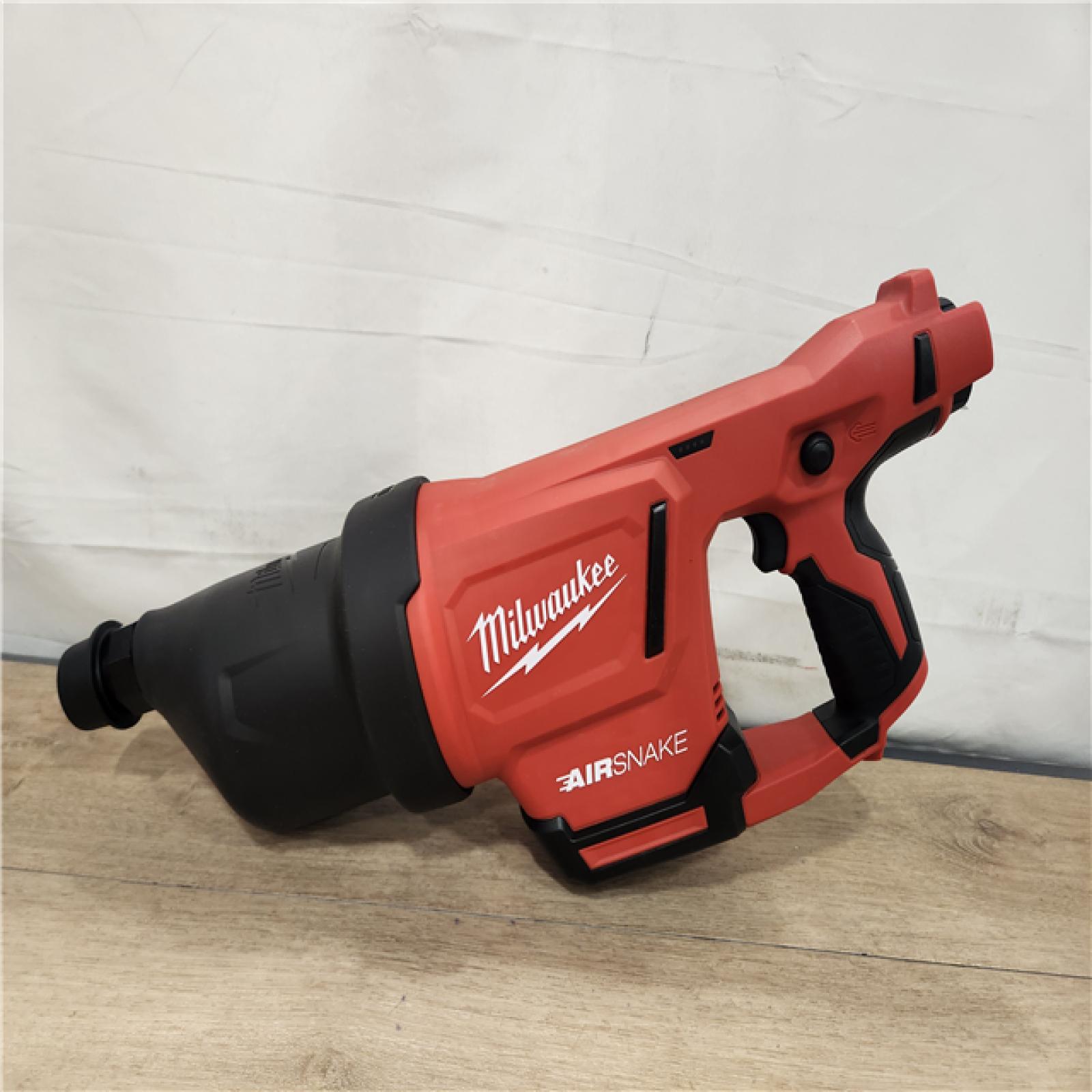 AS-IS- Milwaukee 12-Volt Lithium-Ion Cordless Drain Cleaning Airsnake Air Gun Kit